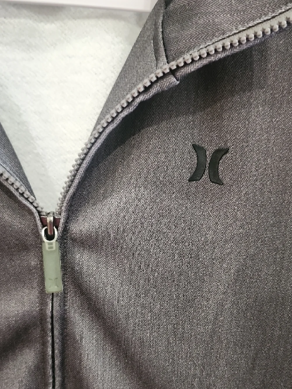 Hurley Sunday Lightweight Track Jacket Charcoal Gray Oversize Streetwear Racing